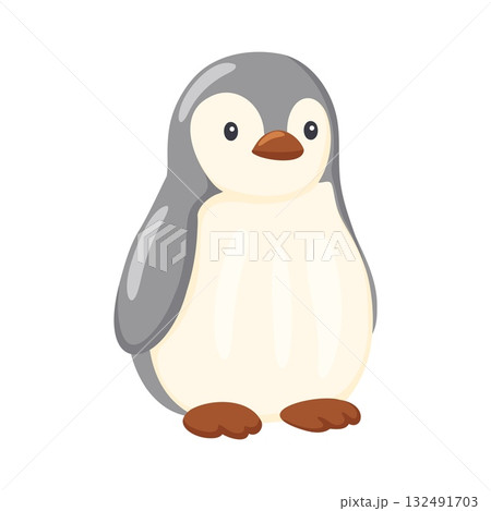Cute Baby Penguin Chick Isolated Illustration 132491703