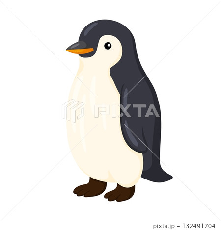 Side View Adult Penguin Isolated Illustration 132491704