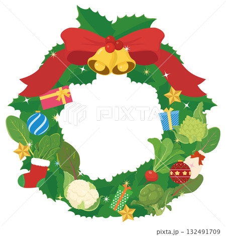 ベジタブルのクリスマスリース 132491709