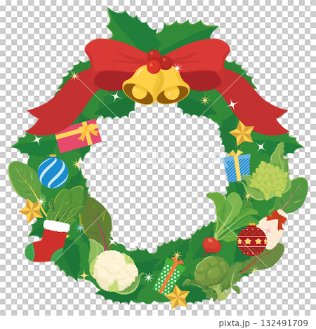 ベジタブルのクリスマスリース 132491709