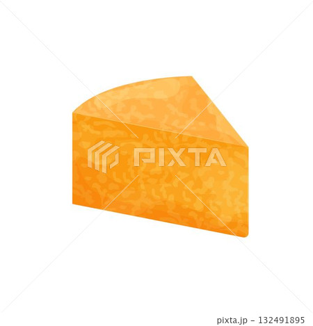 Piece of Colby Jack cheese, detailed bright isolated on white background. Food, gourmet in flat style. Portion, triangle shape. Piece of Colby Jack cheese, detailed bright isolated on white background. Food, gourmet in flat style. Portion, triangle shape. 132491895