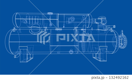 Industrial Equipment Blueprint. Vector Industrial Equipment Blueprint. Vector 132492162