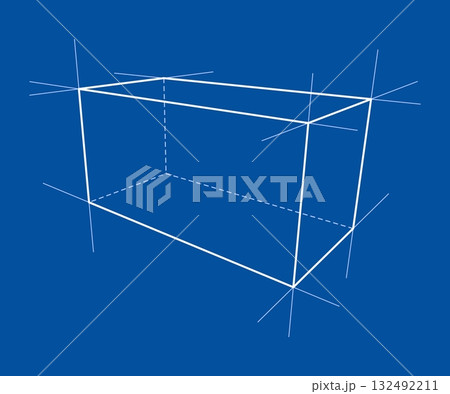 Geometric Wireframe on Blue Background Geometric Wireframe on Blue Background 132492211