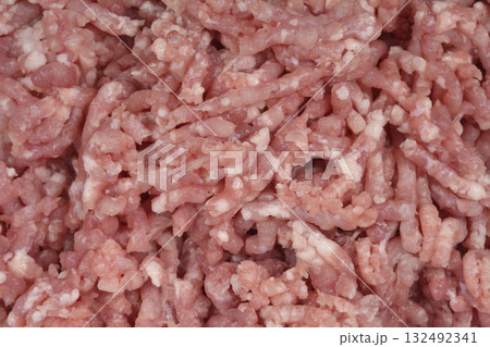 Raw Ground Pork Close-up 132492341