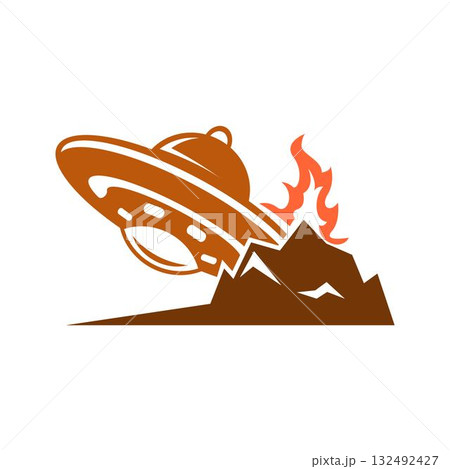 UFO plane icon design UFO plane icon design 132492427