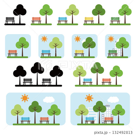 公園　アイコン　セット 132492813