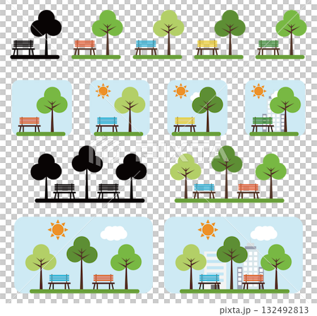 公園　アイコン　セット 132492813