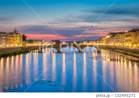 Ponte Alla Carraia and Sunset Ponte Alla Carraia and Sunset 132493271