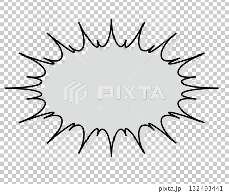 A simple, misaligned speech bubble with a long, jagged shape A simple, misaligned speech bubble with a long, jagged shape 132493441