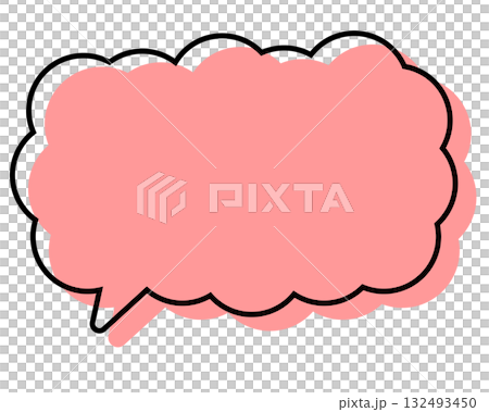 A simple speech bubble with misaligned lines, a long, thin cloud shape A simple speech bubble with misaligned lines, a long, thin cloud shape 132493450