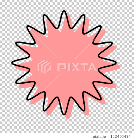 A simple speech bubble with misaligned lines and rounded, jagged shapes A simple speech bubble with misaligned lines and rounded, jagged shapes 132493454