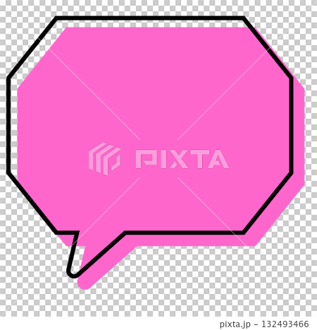 A simple speech bubble with misaligned lines, an octagon with corners 132493466