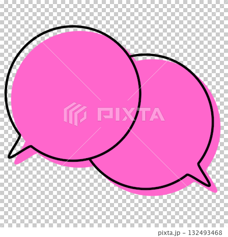 Simple, misaligned speech bubbles, overlapping conversations 132493468