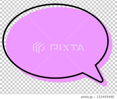 線條錯置的簡單對話泡泡 - 圓形 132493490