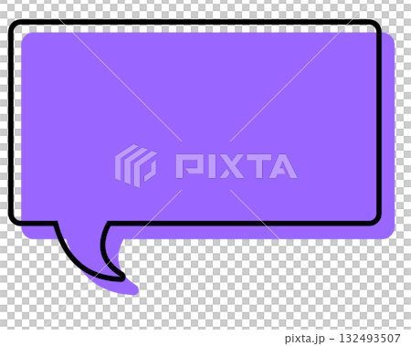 線條錯置的簡單對話泡泡 - 長方形 132493507