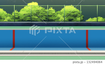 水の無い、夜のプールサイド 132494064