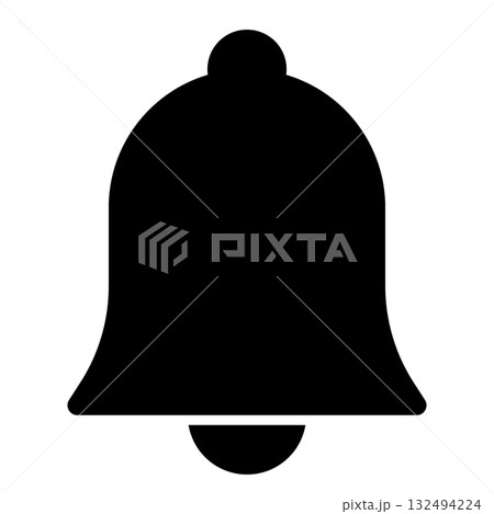 ベルのシルエットアイコン、通知やアラームのコンセプト ベルのシルエットアイコン、通知やアラームのコンセプト 132494224