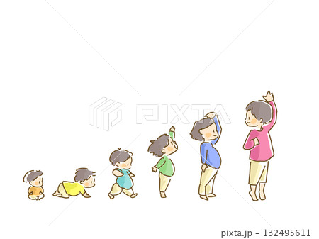 赤ちゃんから大きくなるまでの成長過程 132495611