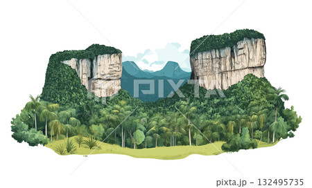 Guiana Shield. Guiana Shield hand drawn watercolor illustration Guiana Shield. Guiana Shield hand drawn watercolor illustration 132495735