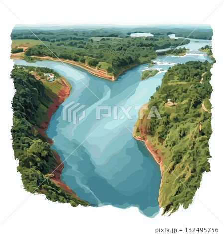 Triple Frontier. Triple Frontier hand drawn watercolor illustration Triple Frontier. Triple Frontier hand drawn watercolor illustration 132495756