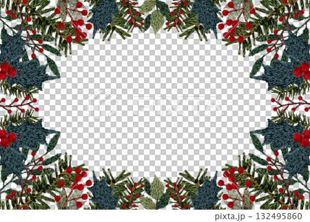 【クリスマス枠】手刺繍イラスト素材 132495860