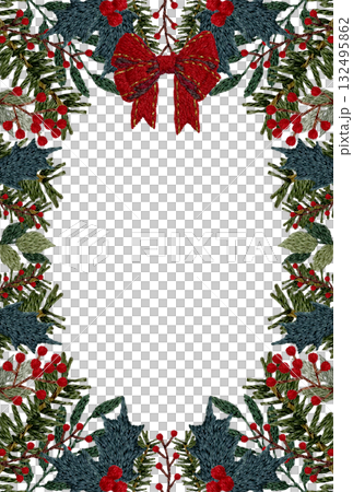 【クリスマス枠】手刺繍イラスト素材 132495862