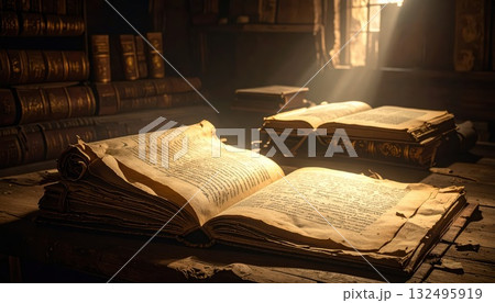 《AI画像》古代の本 《AI画像》古代の本 132495919