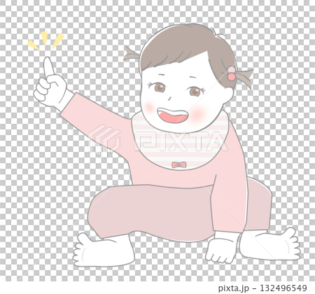 人さし指を立てる赤ちゃん 人さし指を立てる赤ちゃん 132496549