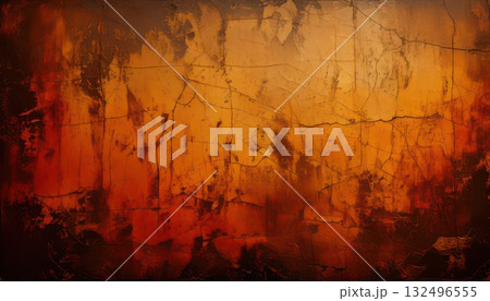 《AI画像》劣化が進むオレンジ色の壁 《AI画像》劣化が進むオレンジ色の壁 132496555