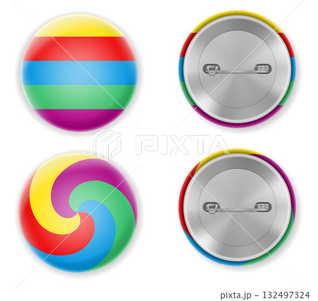 colored badge pin cartoon stock vector illustration 132497324