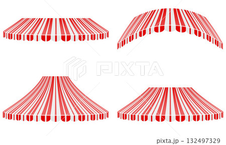 striped sunshade canopy from rain and sun cartoon stock vector illustration 132497329