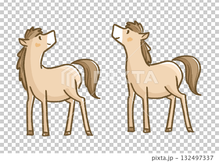 溫柔的手繪馬插畫 溫柔的手繪馬插畫 132497337