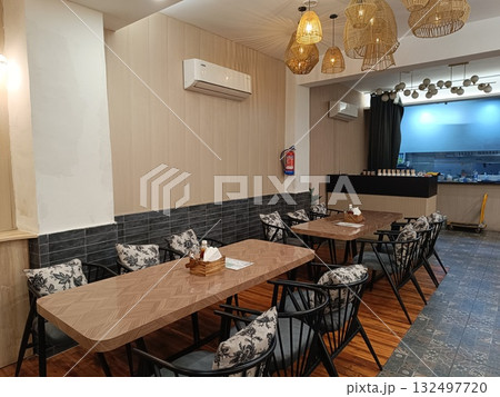 Noida , india - Cafe seating arrangement in noida june 29 2025 Noida , india - Cafe seating arrangement in noida june 29 2025 132497720