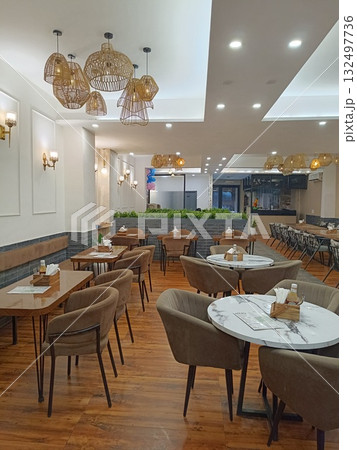 Noida , india - Cafe seating arrangement in noida june 29 2025 Noida , india - Cafe seating arrangement in noida june 29 2025 132497736