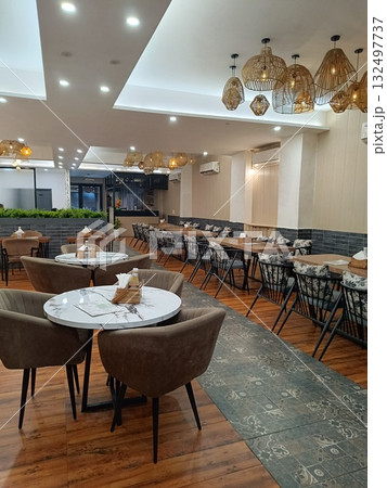 Noida , india - Cafe seating arrangement in noida june 29 2025 132497737