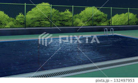 夜のプールサイド 132497953