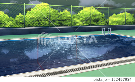 夜のプールサイド 132497954