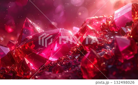 ルビーレッドが煌めく高級抽象アート背景 ルビーレッドが煌めく高級抽象アート背景 132498026