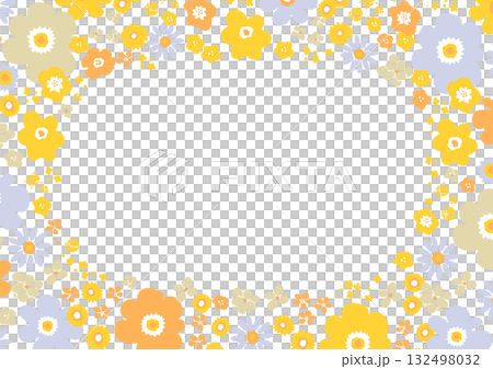 春花環繞的鮮豔花框背景插圖 132498032