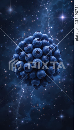 Cluster of Blueberries Floating in a Galaxy of Stars 132498734