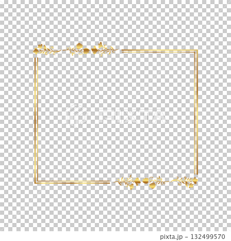 Elegant gold floral frame free vector illustration 132499570