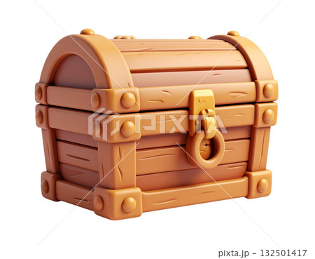 木の宝箱　立体イラスト 132501417