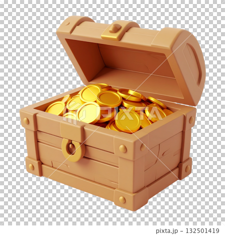 寶藏的 3D 插圖 132501419