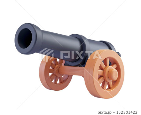 大砲の立体イラスト 132501422