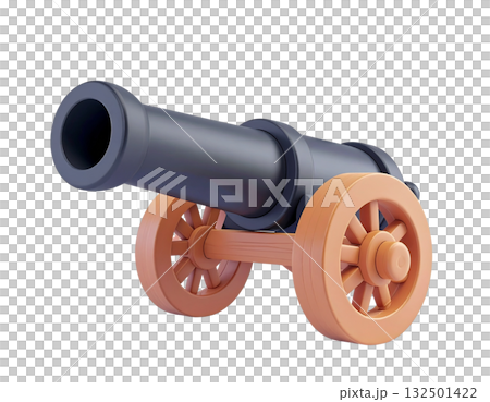 大砲の立体イラスト 132501422