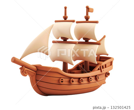 帆船の立体イラスト 132501425