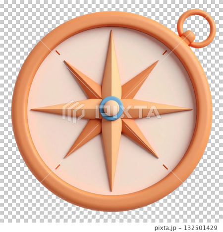 3D illustration of a compass 3D illustration of a compass 132501429