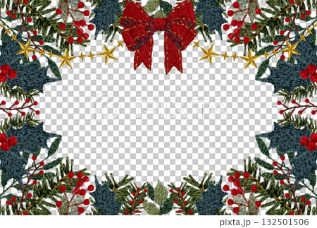 【クリスマス枠】手刺繍イラスト素材 132501506