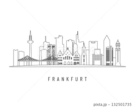 Detailed Frankfurt skyline vector illustration. 132501735