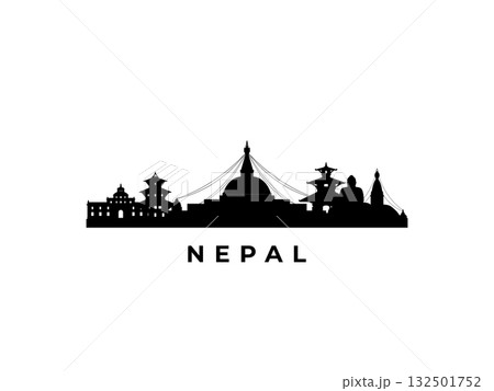 Vector Nepal skyline. 132501752